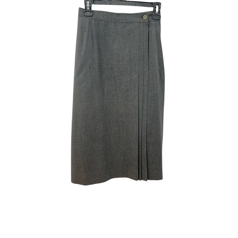 Vintage lady Thomson 100% wool fully lined wrap skirt knee to midi length size 8